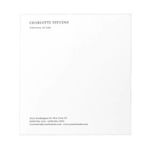 Attorney at Law Trendy Minimalist Elegant Simple Notepad