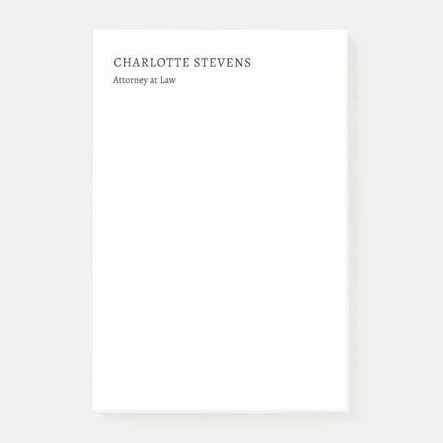 Attorney at Law Trendy Minimalist Elegant Simple Post-it Notes (Front)