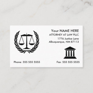 Attorney at Law White Business Card