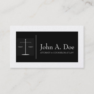 Attorney Black/Platinum Border Balance Business Card