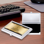 Attorney Business Card Holder<br><div class="desc">Attorney business card holder with cool simulated gold metallic background printed on the front and scale of justice with your name and profession boldly displayed for a best first impression. Designed told hold your business cards and protect them in style for a lawyer, law firm staff, or attorneys.</div>