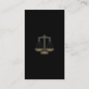 Attorney Business Card Scale Justice Black Gold