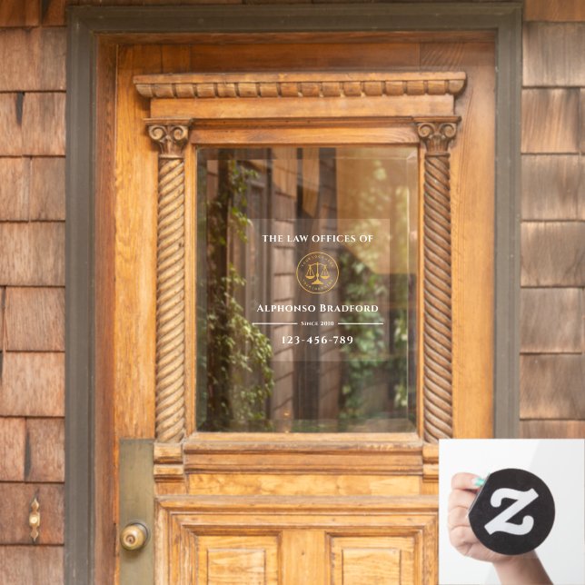 Attorney Business |  Law Office White Window Cling (Home Door)