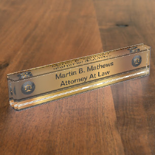 Attorney Executive Desk Name Plaque Nameplate