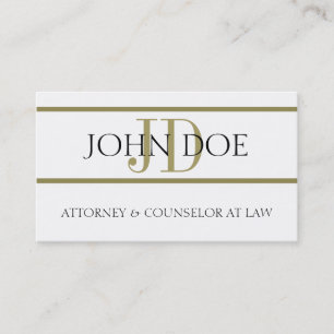 Attorney Gold Stripes - Available Letterhead - Business Card