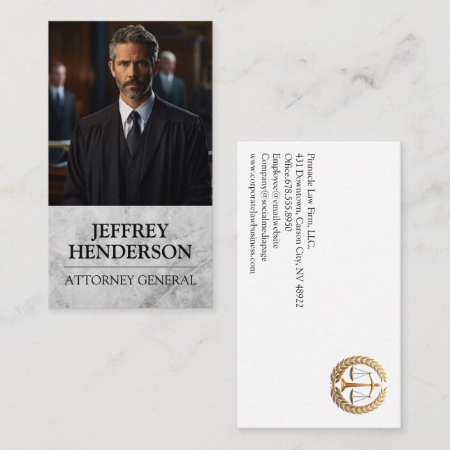 Attorney in Court | Justice Law Appointment Card (Front/Back)