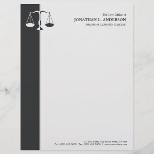 Attorney / Lawyer - Charcoal Grey letterhead