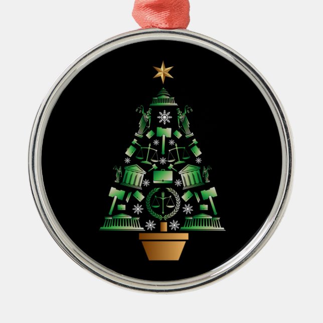 Attorney Lawyer Christmas Tree Metal Ornament (Front)
