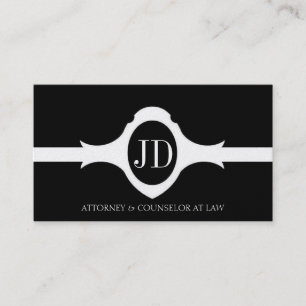 Attorney Lawyer Fancy Shield Black Platinum Ribbon Business Card