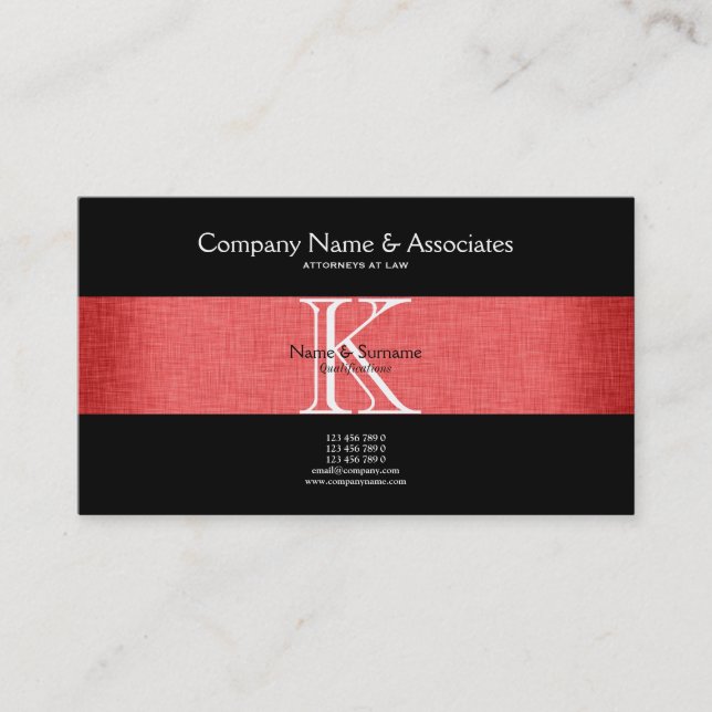 Attorney lawyer law business card (Front)