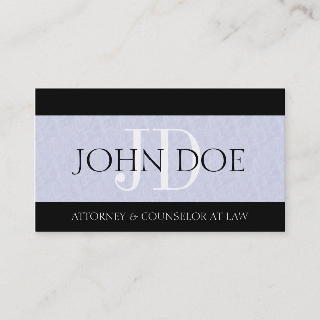 Attorney Lawyer Law Firm Monogram Light Blue Sky Business Card (Front)