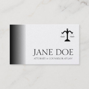 Attorney Lawyer Law Firm Office Scale Fade Platnum Business Card