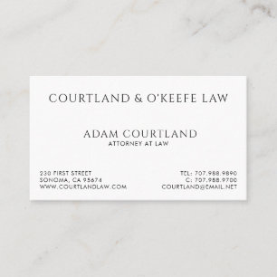 Attorney Lawyer Simple Clean Professional  Business Card