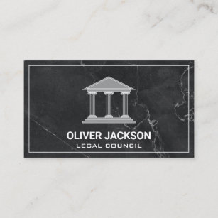 Attorney   Marble   Roman Pillar Building Logo Business Card
