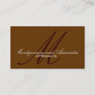 Attorney Monogram Brown Customizable Business Card