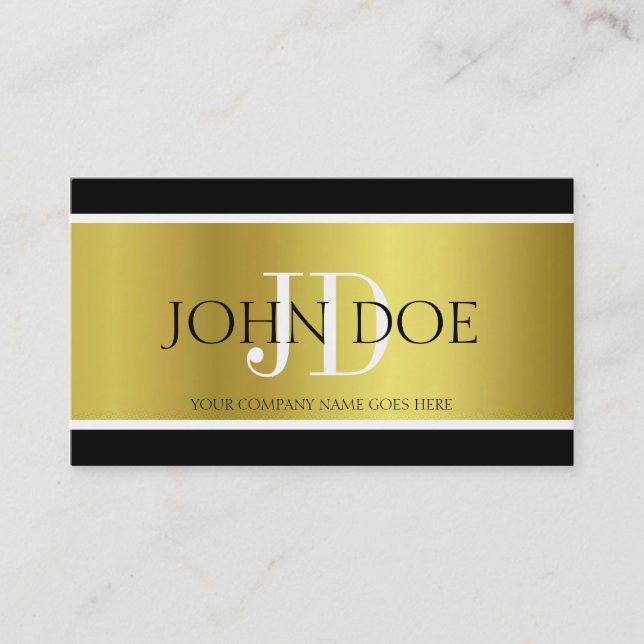 Attorney Monogram Gold Metallic Business Card (Front)