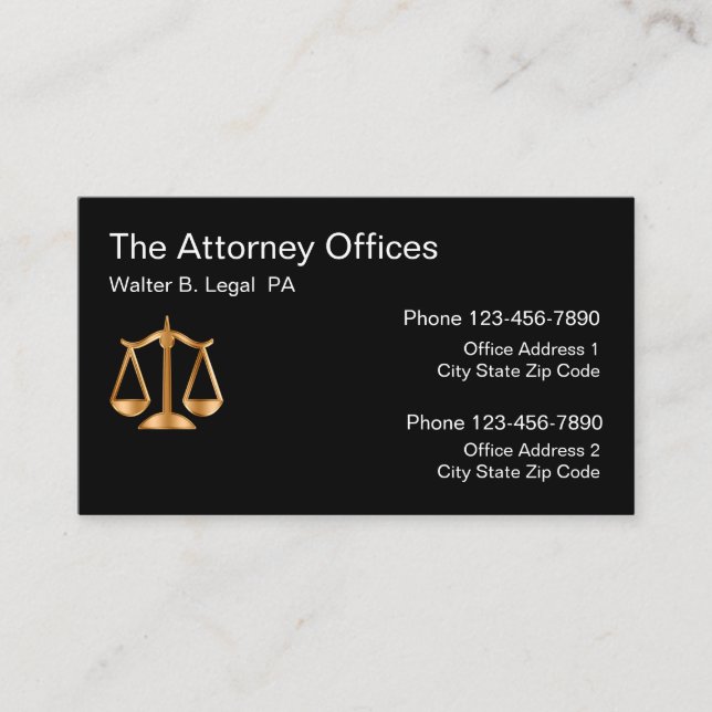 Attorney Office Multi Location Design Business Card (Front)