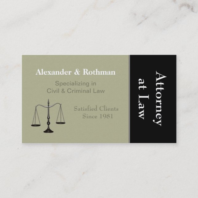 Attorney or Lawyer Business Card (Front)