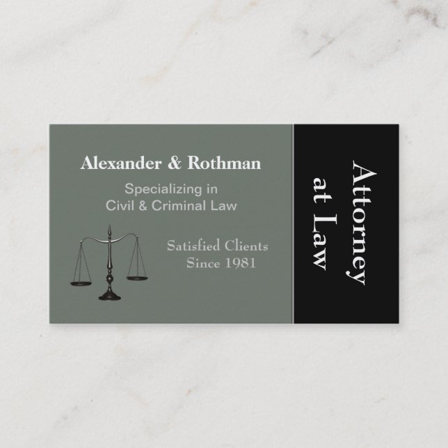 Attorney or Lawyer Business Card (Front)