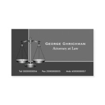 Attorney scale of justice business card
