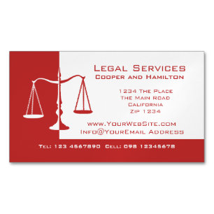 Attorney Scales of Justice Magnetic Business Card