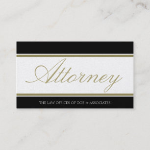 Attorney Script Golden Banner Business Card