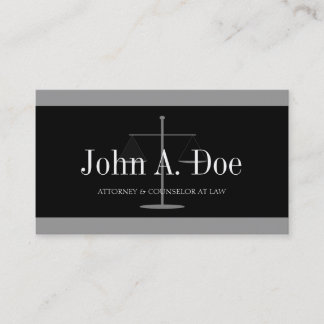 Attorney Silver Black Banner Business Card