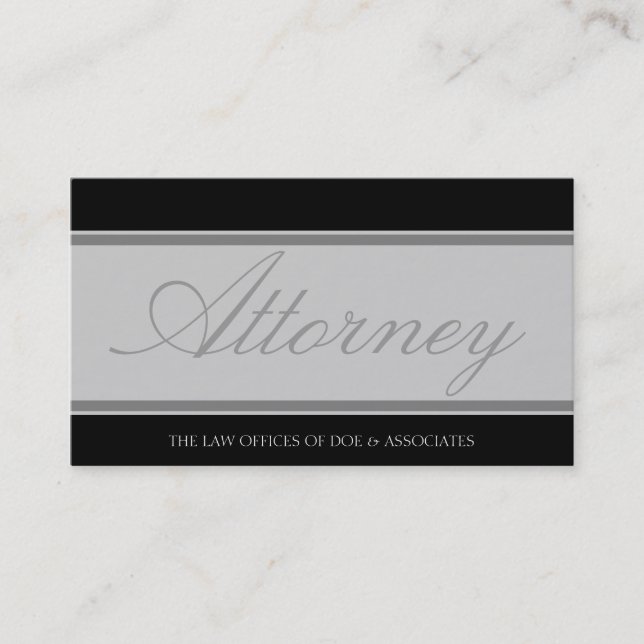 Attorney Silver Script/Banner Business Card (Front)
