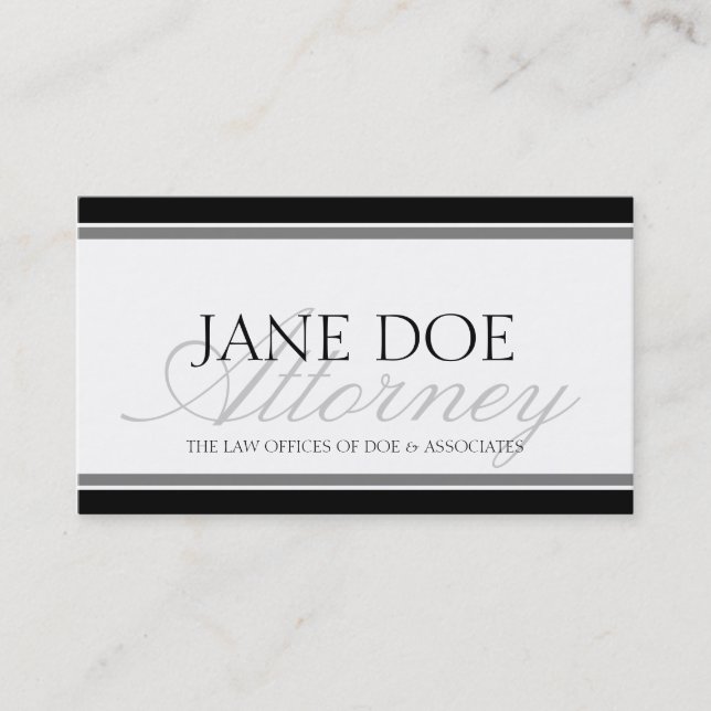 Attorney Silver Script Business Card (Front)