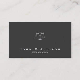 Attorney Simple Justice Scales Black and White Business Card