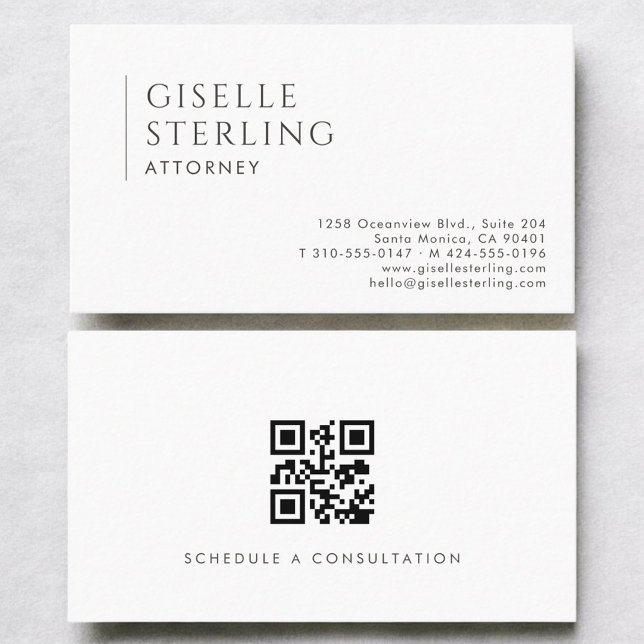 Attorney Simple Modern Professional QR Code Business Card (Creator Uploaded)