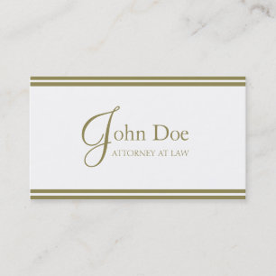 Attorney White/Gold Stripes -Available Letterhead- Business Card