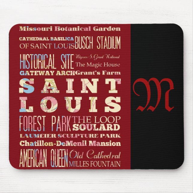 Attractions and Famous Places of St. Louis Mouse Pad (Front)