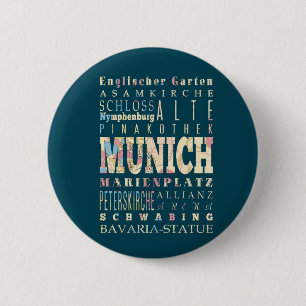 Attractions & Famous Places of Munich,Germany. 2 Inch Round Button