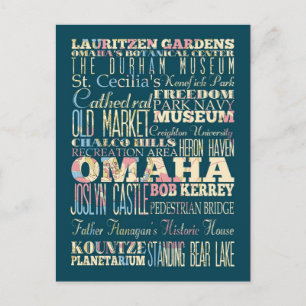 Attractions & Famous Places of Omaha, Nebraska. Postcard