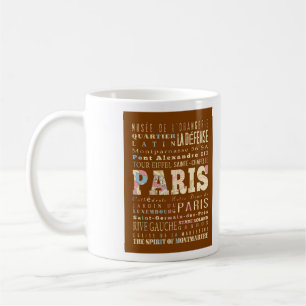 Attractions & Famous Places of Paris, France. Coffee Mug