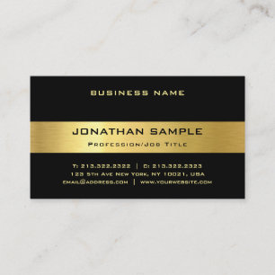 Attractive Black Gold Trendy Luxe Modern Template Business Card