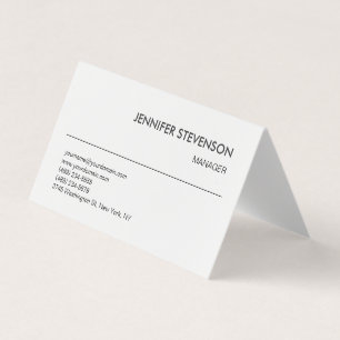 Attractive Black White Modern Minimalist Plain Business Card