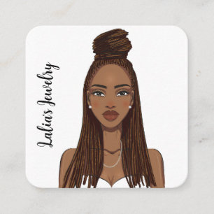 attractive black woman earrings card