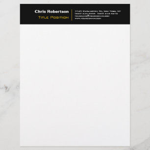 Attractive Black Yellow White Modern Letterhead