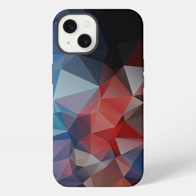 Attractive Blue Red Abstract Pyramid Pattern Case- iPhone Case (Back)