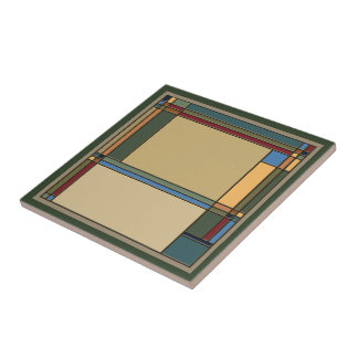 Attractive Bold Arts & Crafts Geometric Pattern Tile