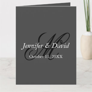 Attractive Calligraphy Monogram Wedding Card