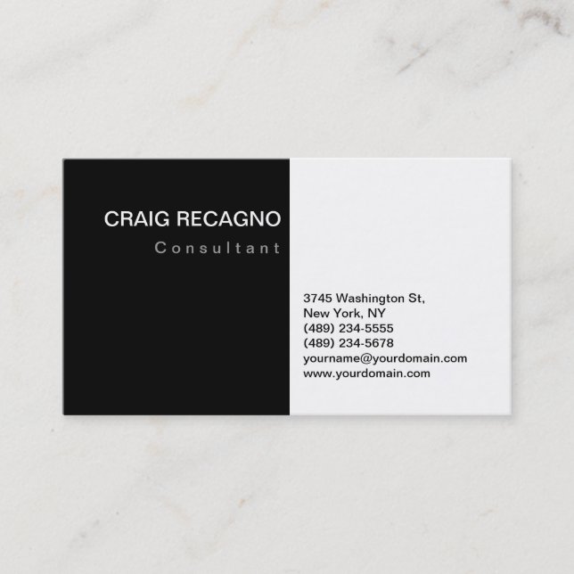 Attractive Charming Black & White Business Card (Front)