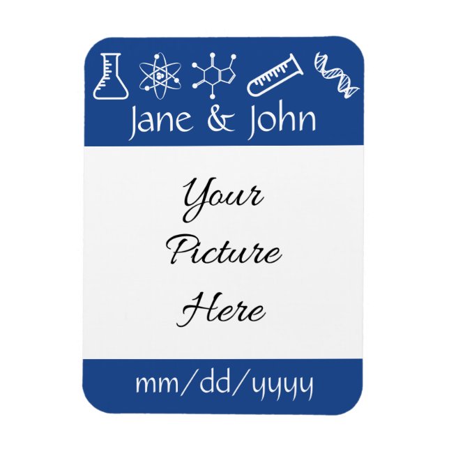 Attractive Forces in Blue Save-the-Date Magnet (Vertical)
