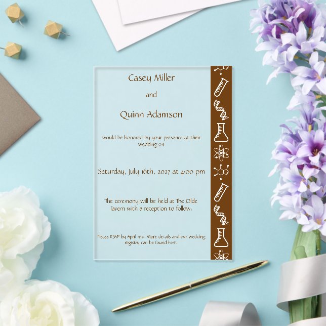 Attractive Forces in Chocolate Acrylic Wedding  Invitations (Insitu (Wedding))