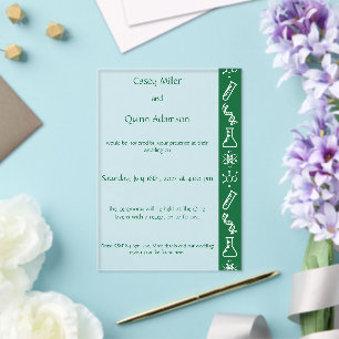 Attractive Forces in Green Acrylic Wedding  Invitations