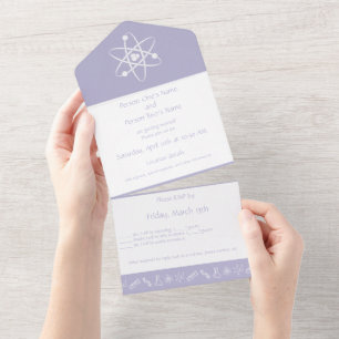 Attractive Forces in Lavender All In One Invitation