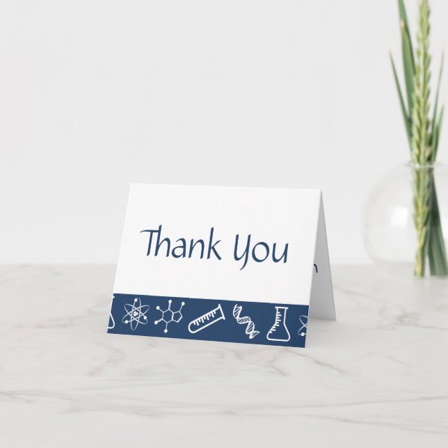 Attractive Forces in Navy Thank You Card (Front)
