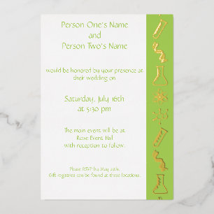 Attractive Forces in Peridot Foil Invitation